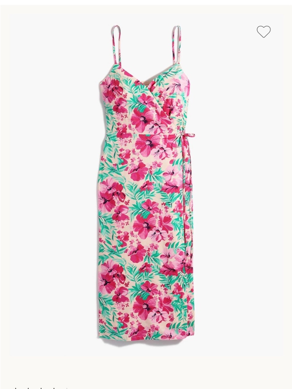 Jcrew NWT Cotton Spaghetti Strap Floral Wrap Midi Dress Size 6